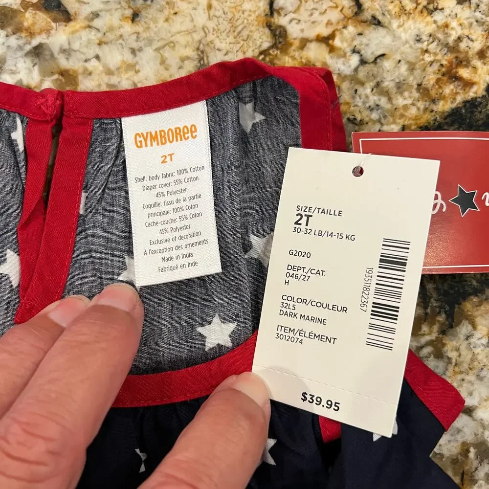 NWT Gymboree 4th of July Red, White & Blue Tiered Dress - SIZE 12-18M